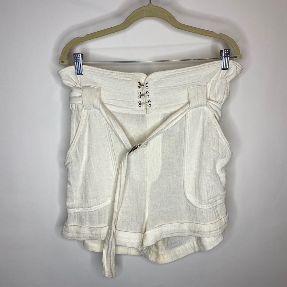 IRO Lux Cotton High Rise Belted Shorts 8 - Picture 6 of 15